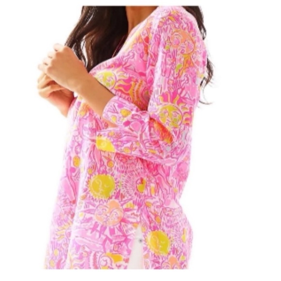 Lilly Pulitzer Marco Island Tunic SZ M Pink Pout More Kinis In The Keys - Picture 2 of 16